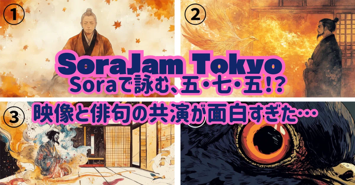 Cover Image for 【AIイベレポ!】Soraで詠む、五・七・五！？映像と俳句の共演が面白すぎた… #SoraJamTokyo